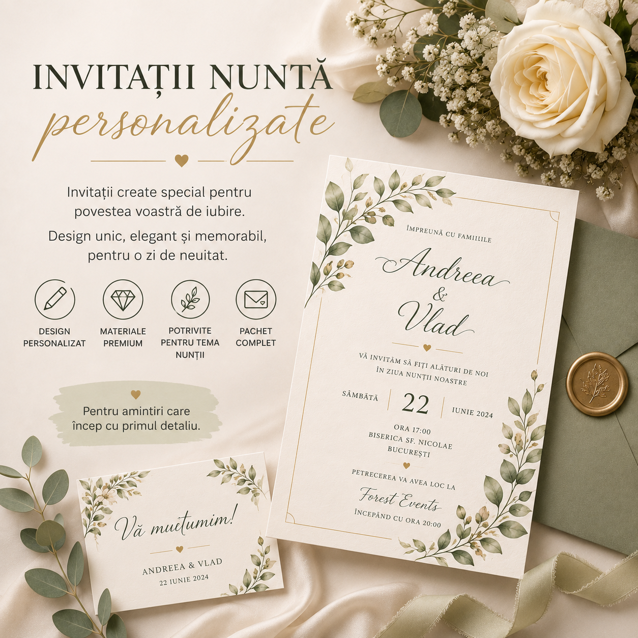 Invitații Nuntă Personalizate